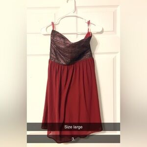 Elegant Red and Black Women's Dress